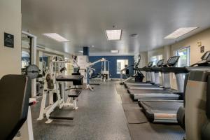 a gym with rows of treadmills and machines at Playa del Rey 2br w pool gym nr Playa beach LAX-909 in Los Angeles