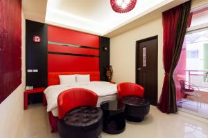 Giường trong phòng chung tại GJia Taitung B&B