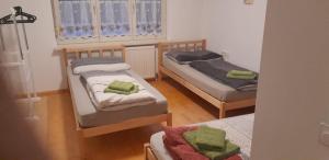 a room with two twin beds and a window at Dimai House No 31 Dornbirn Messe in Dornbirn