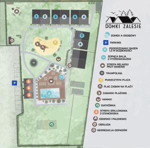 a plan of the site of the donut palace at Domki Zalesie in Jarosławiec