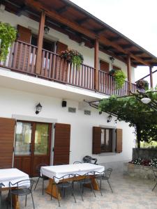 Balkón nebo terasa v ubytování Homestead Vrbin