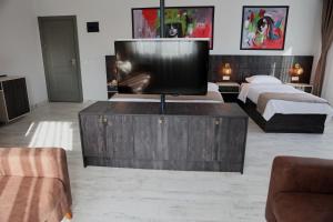A television and/or entertainment centre at SAR-PER Hotel