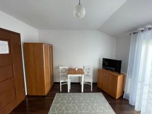 Telewizja i/lub zestaw kina domowego w obiekcie Łabędź Jastarnia