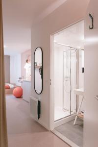 Ecla Paris Villejuif في فيلوجويف: حمام مع مرآة ودش