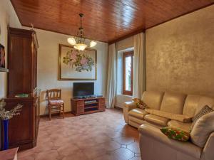 ein Wohnzimmer mit Sofa und Fernseher in der Unterkunft Holiday Home Casa Rosy by Interhome in Porlezza