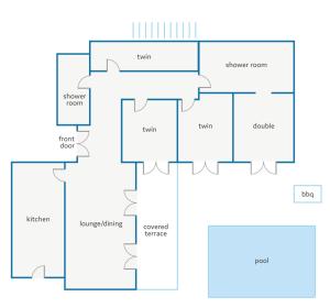 The floor plan of Villa Jardin Canario by Villa Plus