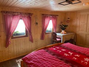 Postel nebo postele na pokoji v ubytování Waldhütte Glück Auf