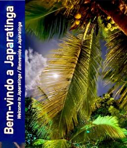 książka z palmą w tle w obiekcie Casa de Praia em Japaratinga-AL w mieście Japaratinga