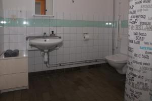 a bathroom with a sink and a toilet at HusHotellHunge AB in Bräcke