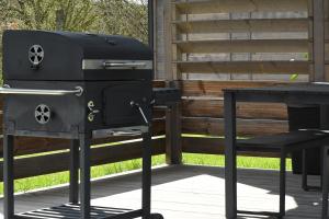grill i krzesło na patio w obiekcie Wonderhill Rudabányácska w mieście Sátoraljaújhely