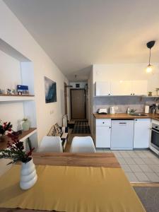 Kuchyň nebo kuchyňský kout v ubytování Cosy apartment - Zagreb Downtown with own parking spot in the garage