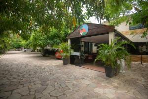 a building with potted plants in front of it at Pousada Ponta de Mangue in Maragogi +94 photos