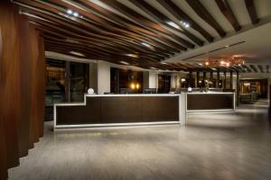 a lobby with a row of desks in a building at Residence Inn by Marriott Chicago Downtown/River North in Chicago