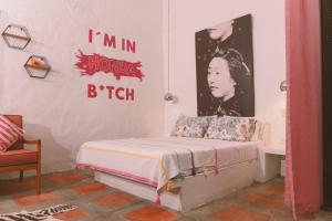 Uma cama ou camas num quarto em Casa Amberes