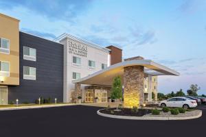a rendering of the front of a hotel with a parking lot at Fairfield Inn & Suites by Marriott Indianapolis Greenfield in Greenfield