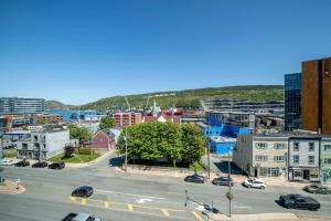 an aerial view of a city with a street at Delta Hotels by Marriott St. John's Conference Centre in St. John's