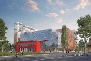 una rappresentazione di un edificio con un edificio rosso di Residence Inn by Marriott Strasbourg a Strasburgo