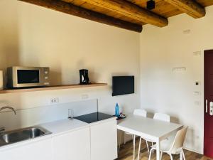 A kitchen or kitchenette at Albola Suite Holiday Apartments