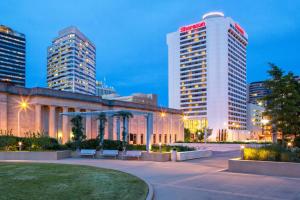 a city skyline with tall skyscrapers at Sheraton Grand Nashville Downtown in Nashville