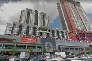two tall buildings in a city with cars at Duplex Axis Condo @Ampang nearby KLCC. in Ampang
