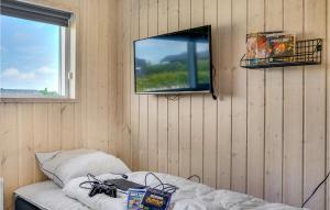 En tv och/eller ett underhållningssystem på Amazing Home In Haderslev With Kitchen
