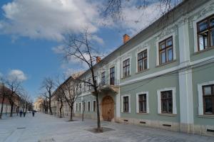 a building on the side of a street at 5* luxury in Unirii square. in Cluj-Napoca