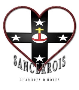un corazón con la bandera americana y las palabras Savannah cambia tribus en Coeur Sancerrois, en Saint-Satur