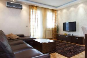 sala de estar con sofá y TV de pantalla plana en Apartment Erste, en Belgrado