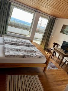 阿倫貝格的住宿－祖爾布格斯查克餐廳酒店，一间卧室设有一张床和一个大窗户