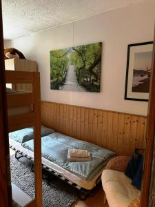 a room with a bunk bed and a picture on the wall at Zeche 33 in Kurort Oberwiesenthal