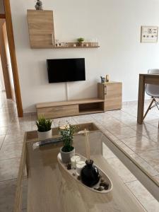 A television and/or entertainment centre at G.S Ialysos Holiday Apartment