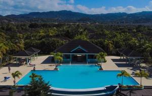 an aerial view of a swimming pool at a resort at Smart villa @ Richmond in Richmond