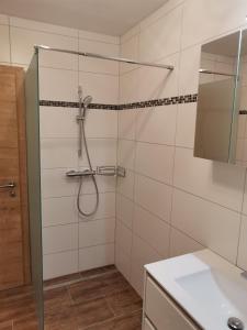 Koupelna v ubytování Berg:Zeit_Apartments + 14 fotografií