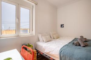 Schlafzimmer mit einem Bett und einem Fenster in der Unterkunft Villa Arizona - 3-bedroom house by the sea in El Médano