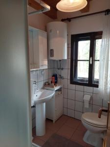 a bathroom with a sink and a toilet at Sobe Ivan Rastoke 21 in Slunj