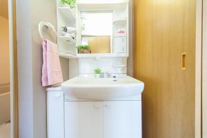 a bathroom with a sink and a mirror at Mansion Kitanomachi Room 408 - Vacation STAY 64438v in Awaji