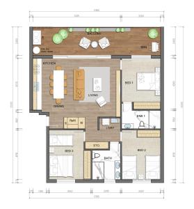 Půdorys ubytování Lake View Suites Jindabyne
