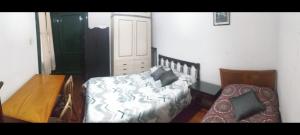 1 dormitorio con 1 cama, 1 mesa y 1 silla en San Telmo Apartment en Buenos Aires