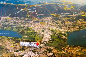 MeroneにあるHotel Pontenuovoのポルトガル市とテオドダウンタウンの地図