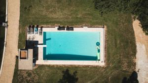 una vista aérea de una piscina en el césped en Domaine de Neuvon, en Plombières-lès-Dijon