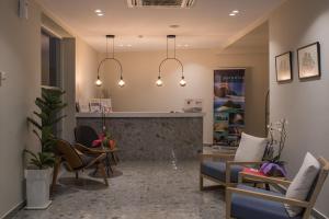 A seating area at Amaltheia Beachfront Villas
