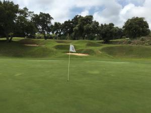 阿爾凱德薩的住宿－Casa Alcaidesa，绿色的高尔夫球场,带旗帜