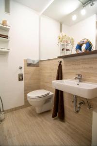 een badkamer met een toilet en een wastafel bij Appartment 2000 in Tossens in Tossens