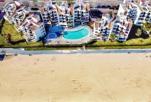 an aerial view of a resort on the beach at CARABELA 92 in Alcudia