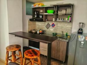 Kuchyň nebo kuchyňský kout v ubytování Apartamento Moniquira