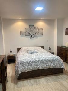 Ένα ή περισσότερα κρεβάτια σε δωμάτιο στο Cozy Suite Cuenca