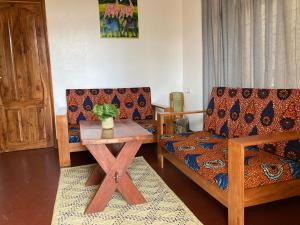 A seating area at Camp Bastian Mikumi