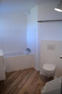 a bathroom with a toilet and a bath tub at Villa 1 in Saint-Jacut-de-la-Mer