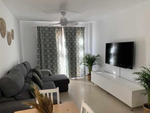 TV a/nebo společenská místnost v ubytování Duplex dos dormitorios acceso directo a la playa