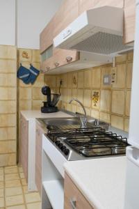 una cucina con piano cottura e forno di Mufasa B&B a Soverato Marina
